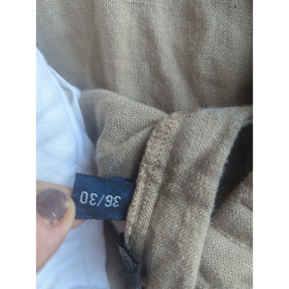 VTG Polo By Ralph Lauren Men’s Linen Flax BrownCASUAL DRESS PANTS TROUSERS 36/30 - Picture 7 of 15